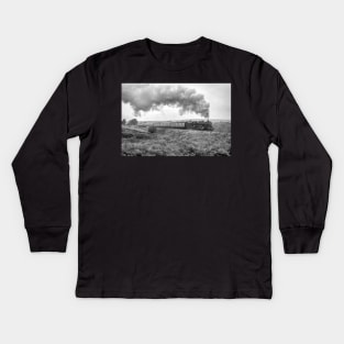 Black 5 on a Misty Day - Black and White Kids Long Sleeve T-Shirt